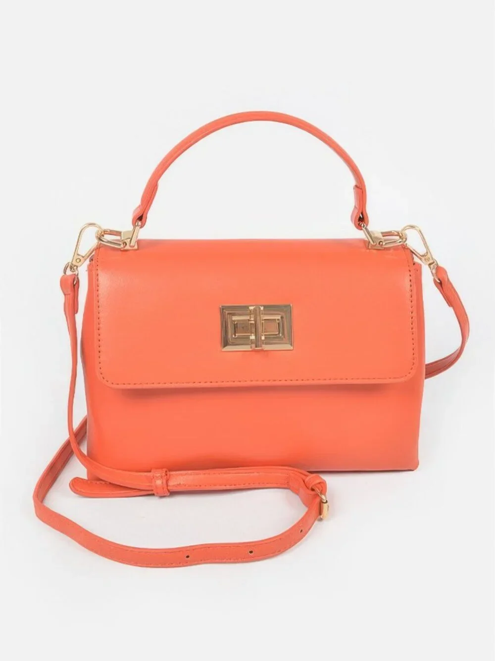 Faux Leather Flap Bag